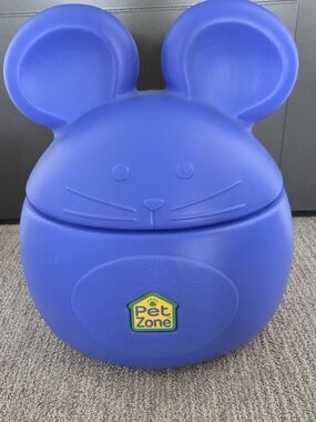 Pet Zone Mouse-Shaped Cat Toy Storage Bin / Toy Box – Blue